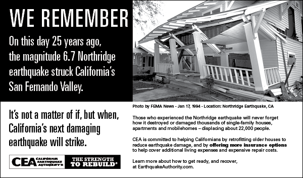 Image: Northridge anniversary, CEA created a half-page publication for placement in newspapers