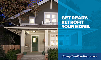 Image: Front of gray raised foundation home - Ret Ready - Retrofit Your Home