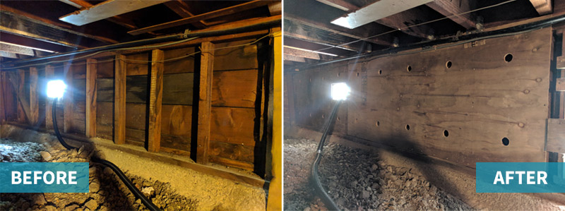 Image: Before and After cripple wall retrofitting