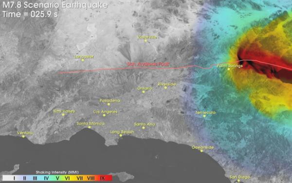 Southern California San Andreas Potential Earthquake Scenario